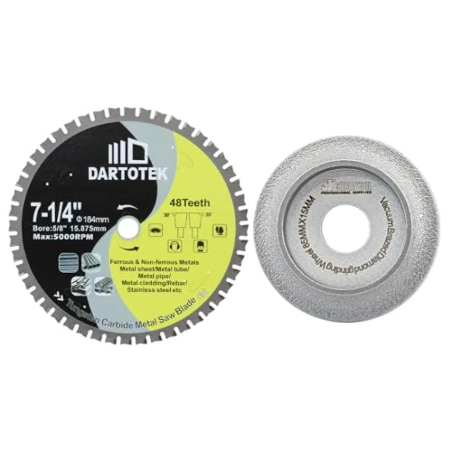 

7-1/4"/184mm Metal Cutting Disc Circular Saw Blade 48T Tungsten Carbide Tipped TCT Cut Off Wheel for Steel Stainless Steel Ferr