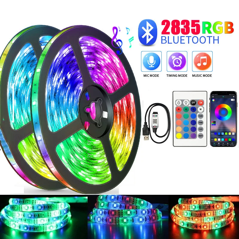 5050 RGB LED Strip Lights APP Control Color Changing Led Light Flexible Lamp Tape Room Decoration Christmas Party Ambient Light