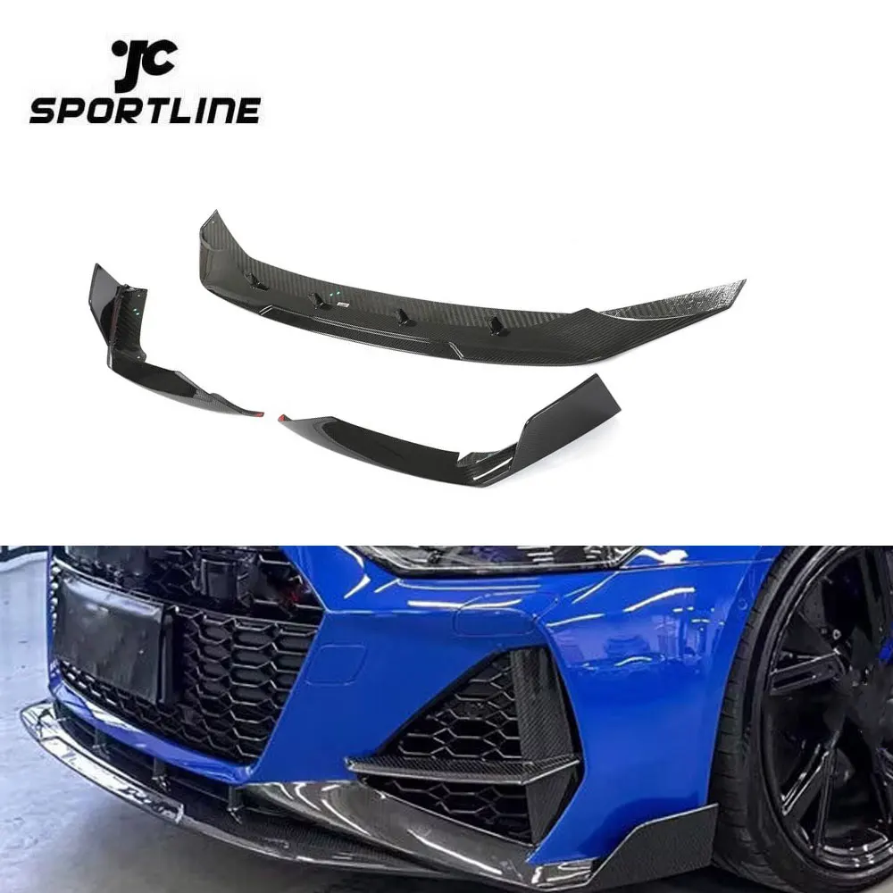 

Dry Carbon Fiber RS6 Car Front Lip For Audi RS6 A6 C8 Avant Wagon 4-Door 2019- 2021