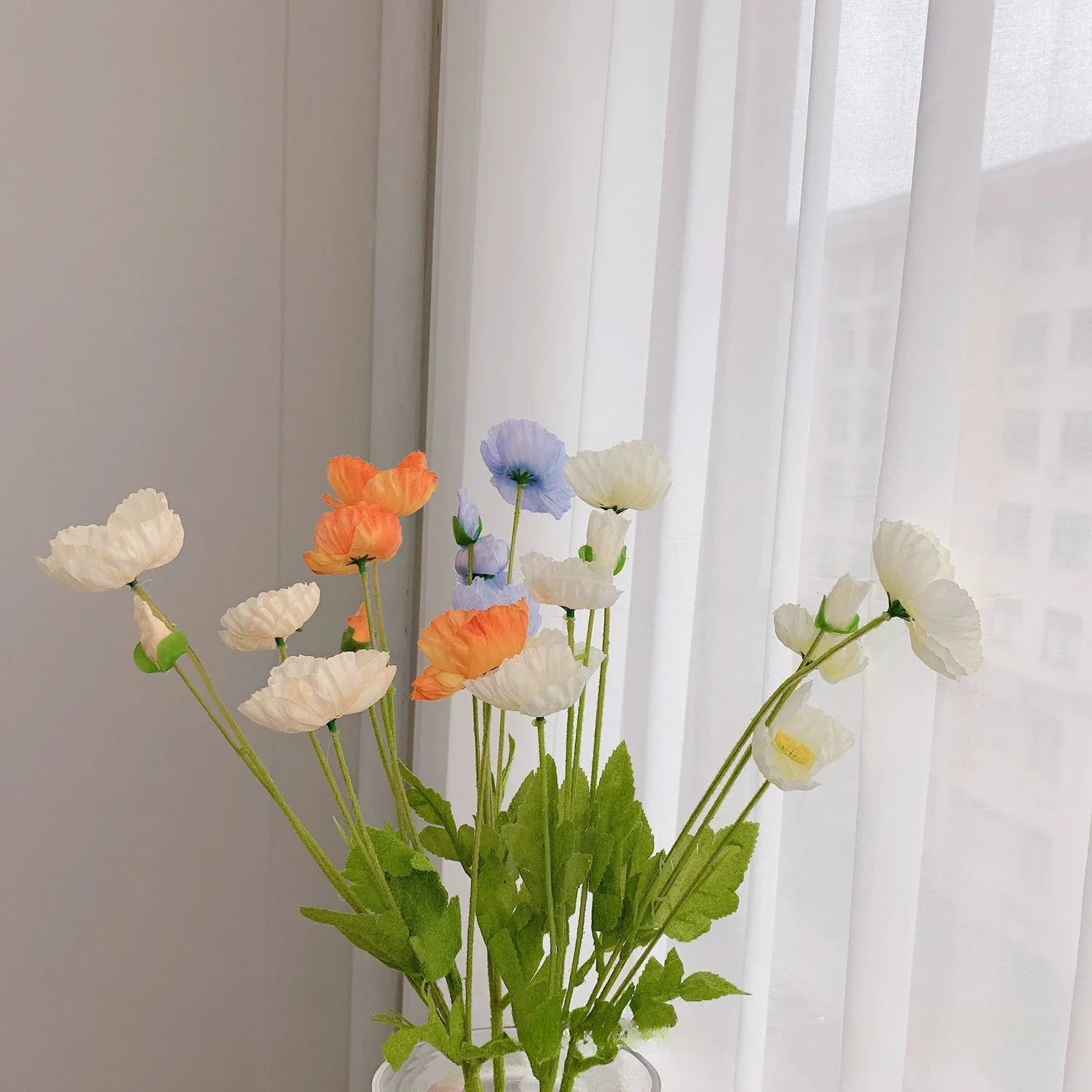 

Poppy simulated flower flocking home wedding decoration dried flower bouquet advanced sense artificial flower