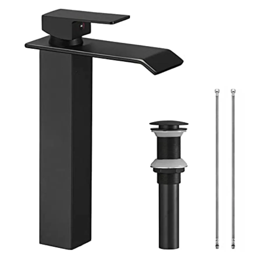 

Bathroom Vessel Sink Faucet Waterfall One Hole Bowl Sink Faucet Bathroom Faucets Tall Single Handle Drain Assembly Farmhouse Va