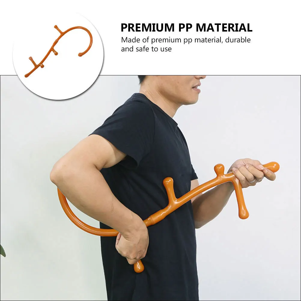 1 pc 마사지 스틱 프리미엄 Pp 소재 인체 공학적 긴 손잡이 등 마사지기 지압을위한 다기능 치료 도구