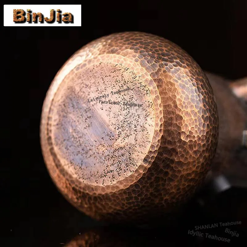 330ml Handmade Hammer Pattern Tea Pitcher Japanese Red Copper Heat-resistant Cha Hai Justice Cup Cofee Divider Tea Set Supplies