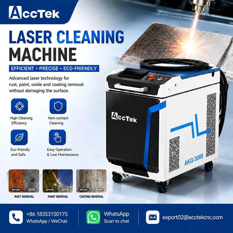 Low Cost Industrial Fiber Laser Cleaning Machine 1500W 2000W Continuous Wave Laser Rust Oxide Oil Paint Removal for Factory Use