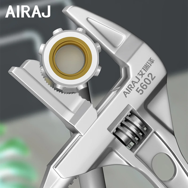 AIRAJ 5602 Bathroom Adjustable Wrench, Small Space Multifunctional Wrench, Bathroom PipeNut Removal Tool