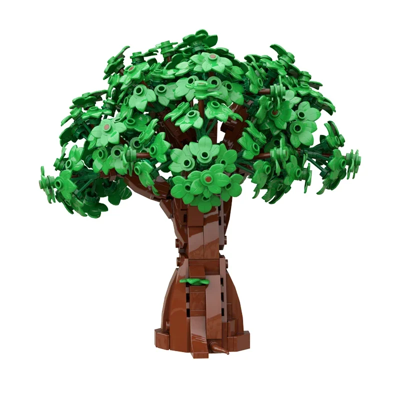 MOC- 109516   Acessórios de cena de castelo medieval, plantas, árvores verdes, blocos de construção, modelo diy, brinquedos de quebra-cabeça para crianças, presente de aniversário, 670 peças