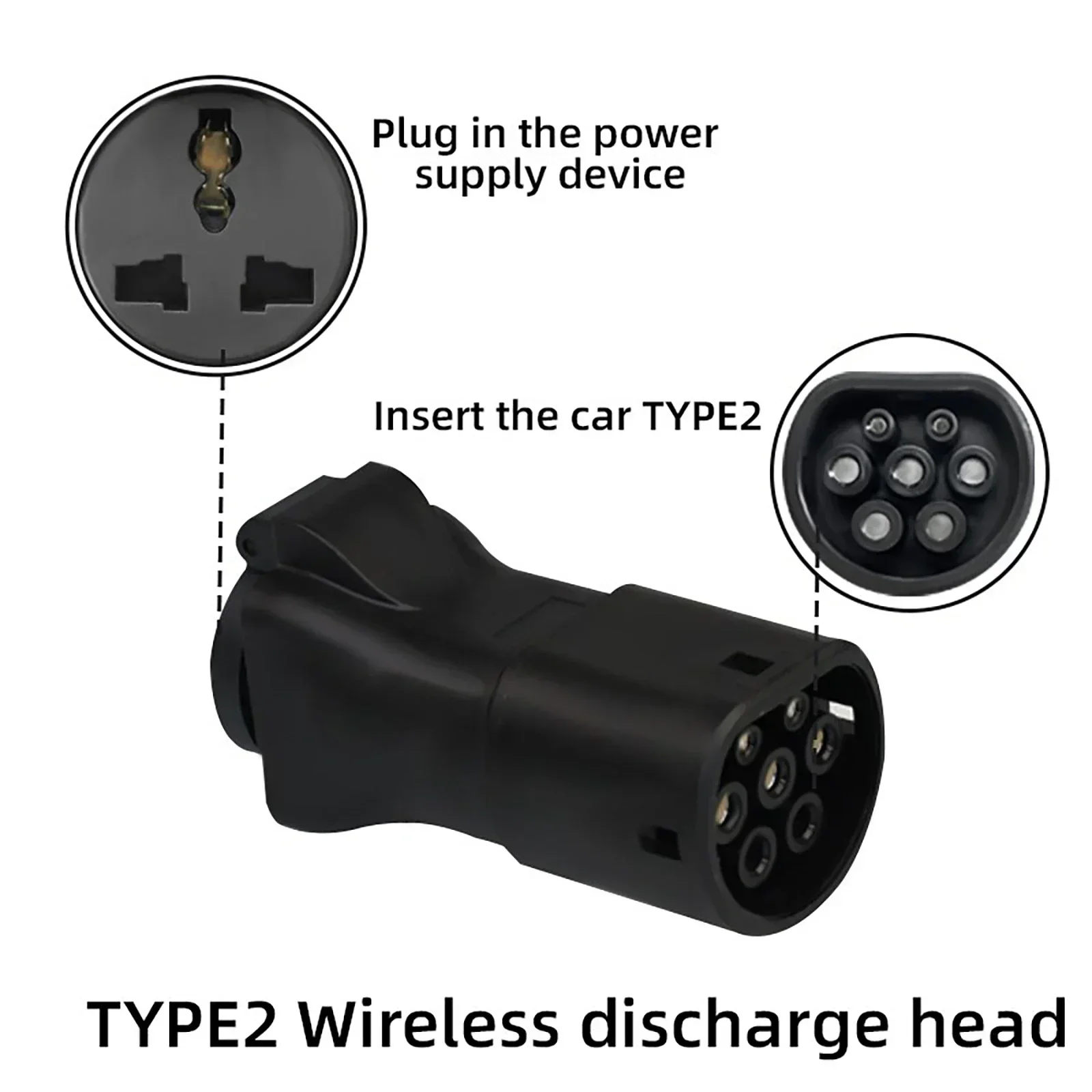 V2L Car Discharge EV Cable Adapter For MG BYD KIA Hyundai ZEEKR Female Type 2 IEC 62196-2 Connector (need car supports V2L)