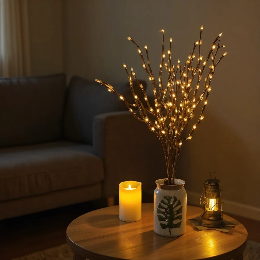 LED Fairy Branch Lights - Bendable Twig String for Wedding & Xmas Decor