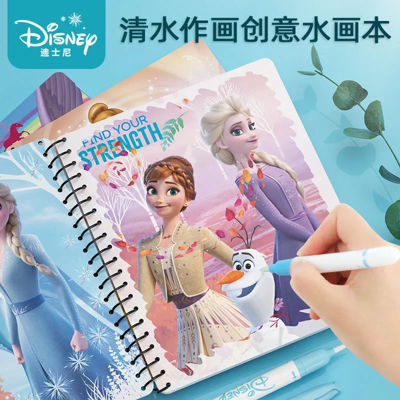 Libro de pintura al agua mágica de Frozen de Disney, libro de pinturas de princesa Elsa Ann, juguetes para niñas, regalos de cumpleaños para niños