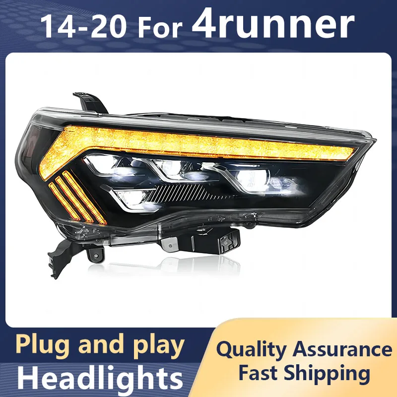 Car Styling Headlights for Toyota 4Runner 2014-2020 LED DRL Dynamic Turn Signal Projector Lens Head Lamp Auto Accessories