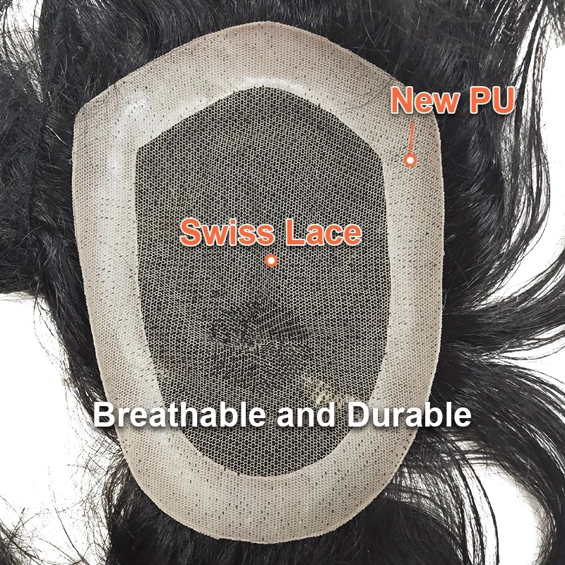 Men Toupee 100%  Real Human Hair Lace And Npu Wig For Men Australia Capillary Prosthesis 6inch Indian Hair Replacement  System