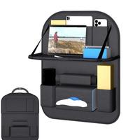 Car Back Seat Organizer Auto Storage  multi Pockets Cover with table tray Car Backseat Organizer With Touch Screen Tablet Holder