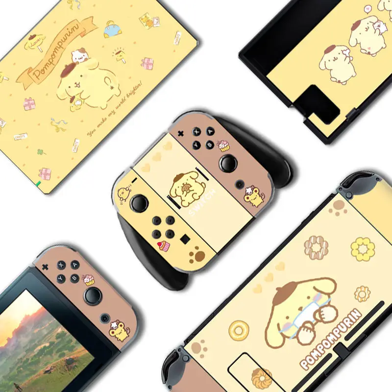 Sanrio Kuromi Cinnamoroll MyMelody Pompompurin LittleTwinStars Skin Cover Sticker Decal for Switch OLED/NS Cartoon Accessories