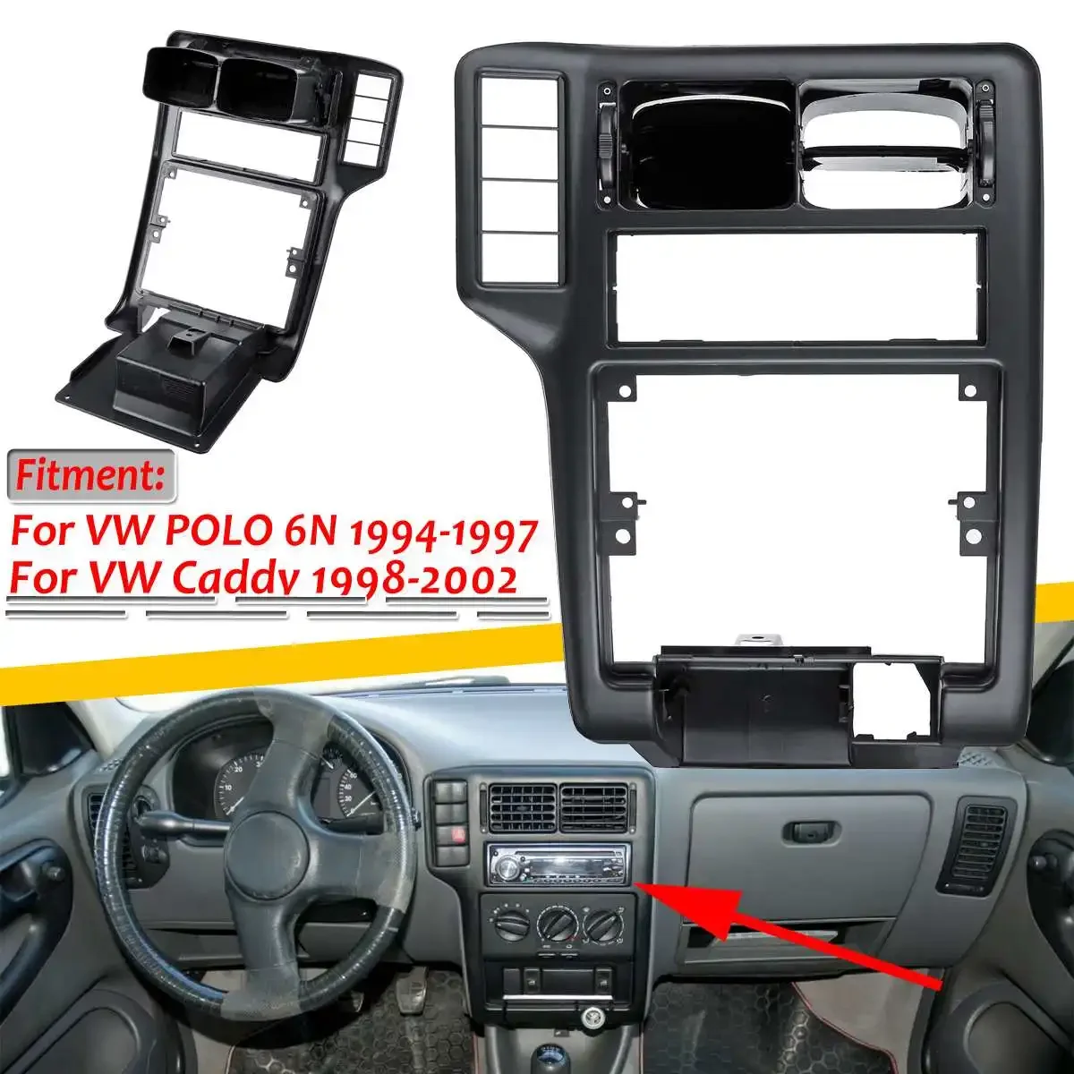 1xCar Front Center Console Air Outlet Frame Cover For VW For POLO 6N 1994-1997 For Caddy 1998-2002 ABS 6N1858071A 6N1858069A ABS