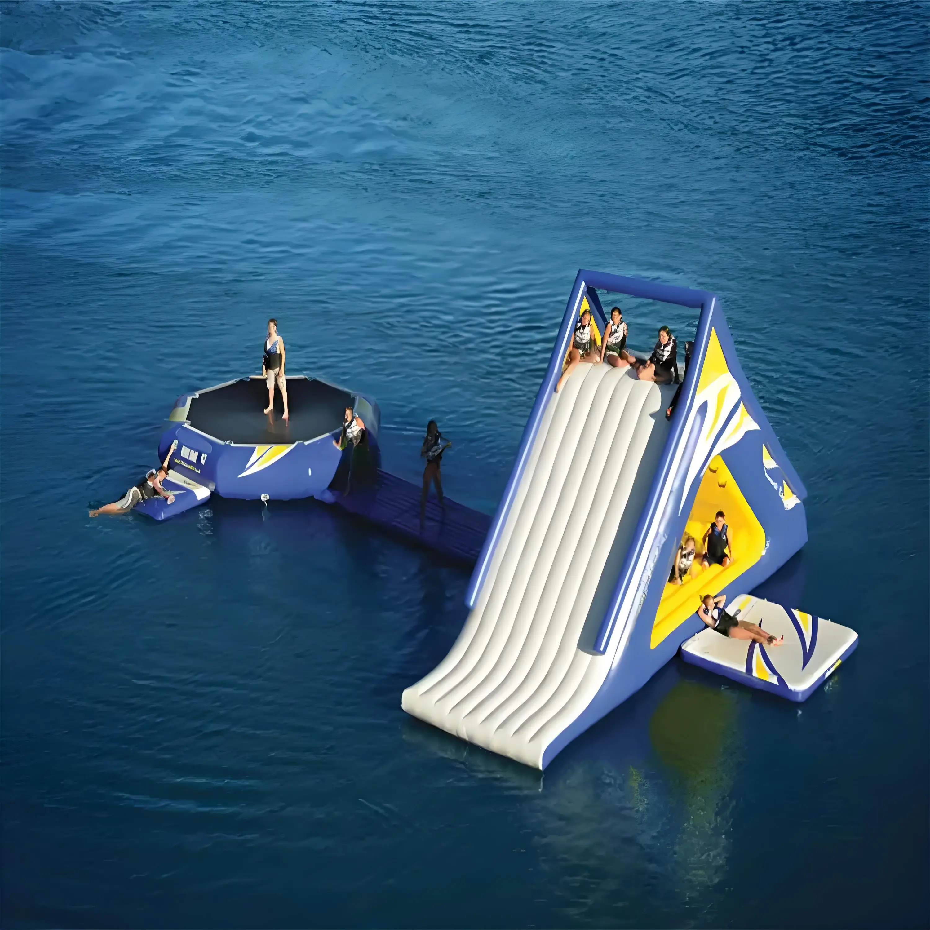 Commercial Modern Design Large Inflatable Jump House Water Slide for Lake Occasions Floating Water Park Games Equipment