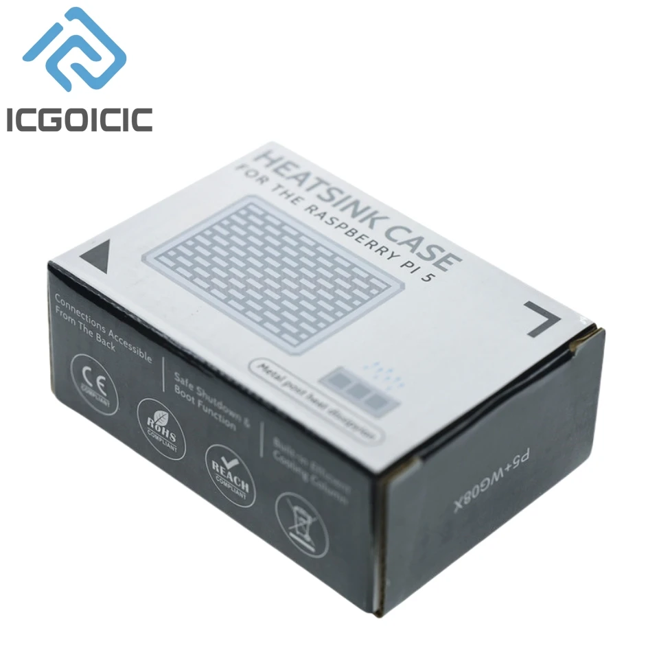 For Raspberry Pi 5 Aluminum Protection Box Heavy Passive Cooling & Heat Dissipation Metal Shell Easy To Install For Raspbery Pi5