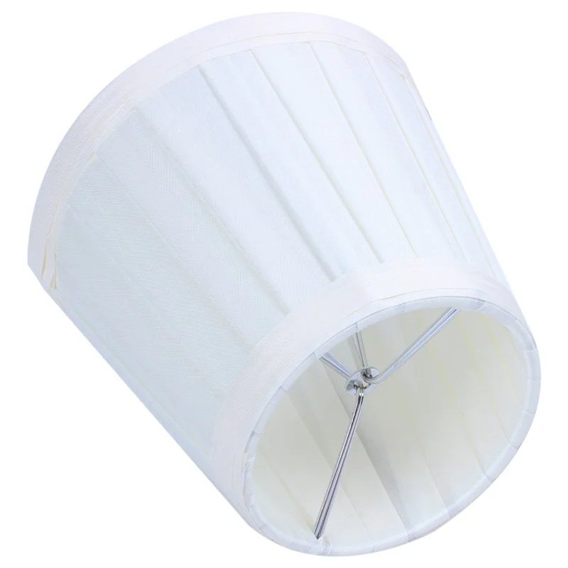 

FAST-4X Fabric Chandelier Lampshade Holder Clip On Sconce Beside Bed Lamp Hanging Light, Light Yellow