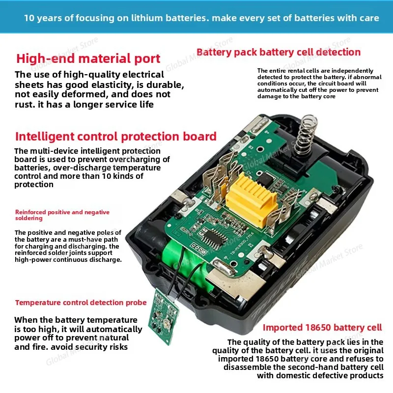 

Подходит для литиевых батарей Maeda универсальных зарядных устройств 18 В для электроинструментов, ручных дрелей большой емкости.
