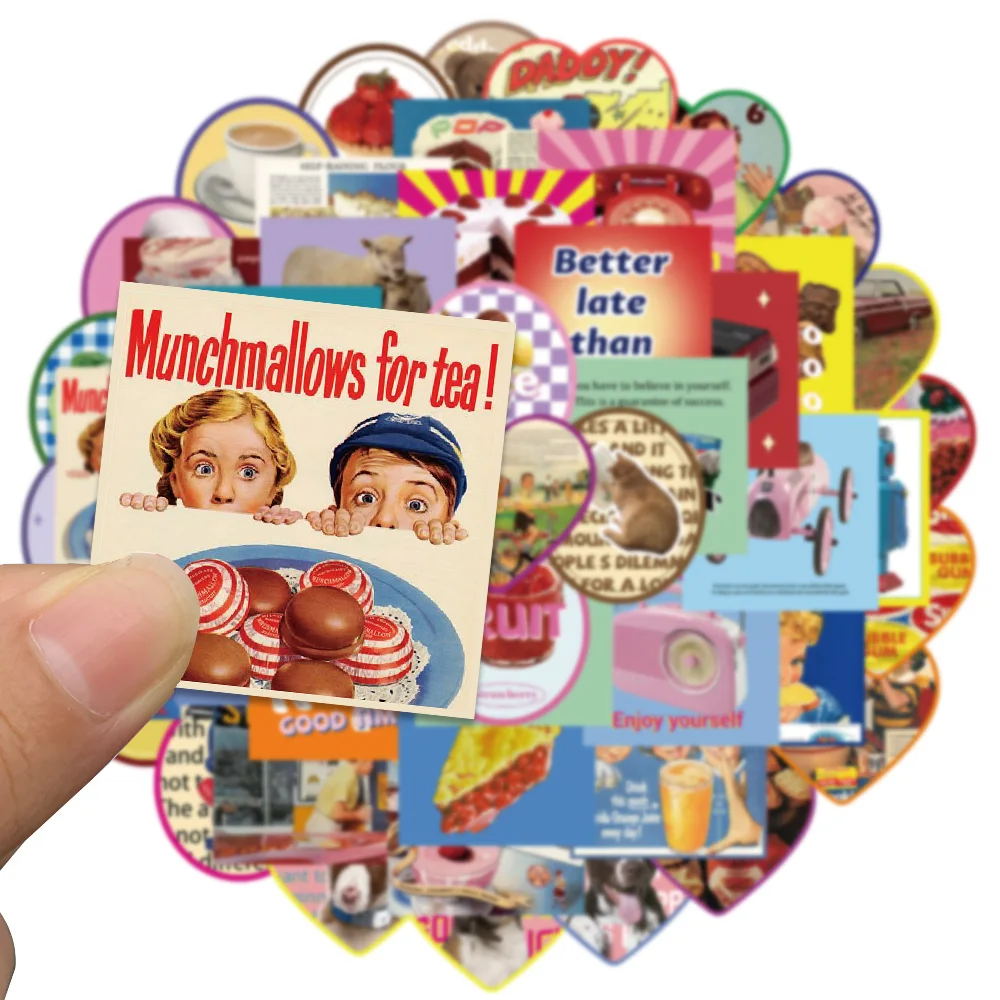 50pcs Sweetheart Cola Fashion Sticker Graffiti Snack Decal For Phone Laptop Guitar Skateboard Decoration Sticker Student Reward