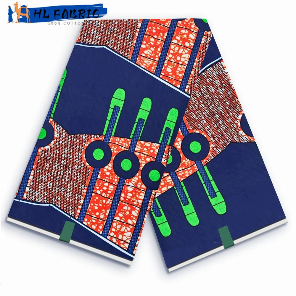 

African Wax Fabric 6yards Veritable Wax Nigerian Ankara Block Prints Batik Fabric Dutch Pagne 100% Cotton For Sewing VL-032
