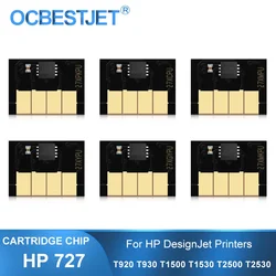 For HP 727 Cartridge Chip New Upgrade HP727 Chip For HP DesignJet T920 T930 T1500 T1530 T2500 T2530 Printer (PBK C M Y GY MBK)