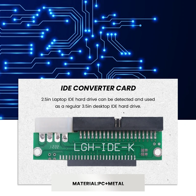3.5Inch IDE Male To 2.5Inch IDE Female Converter Card 44Pin To 40Pin Adapter Hard Drive To Desktop IDE Converter Card