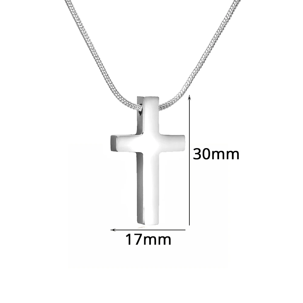 Fashion Jesus Cross Necklace For Women Female Silver Color Stainless Steel Snake Chain Cross Pendant Religious Jewelry Gift