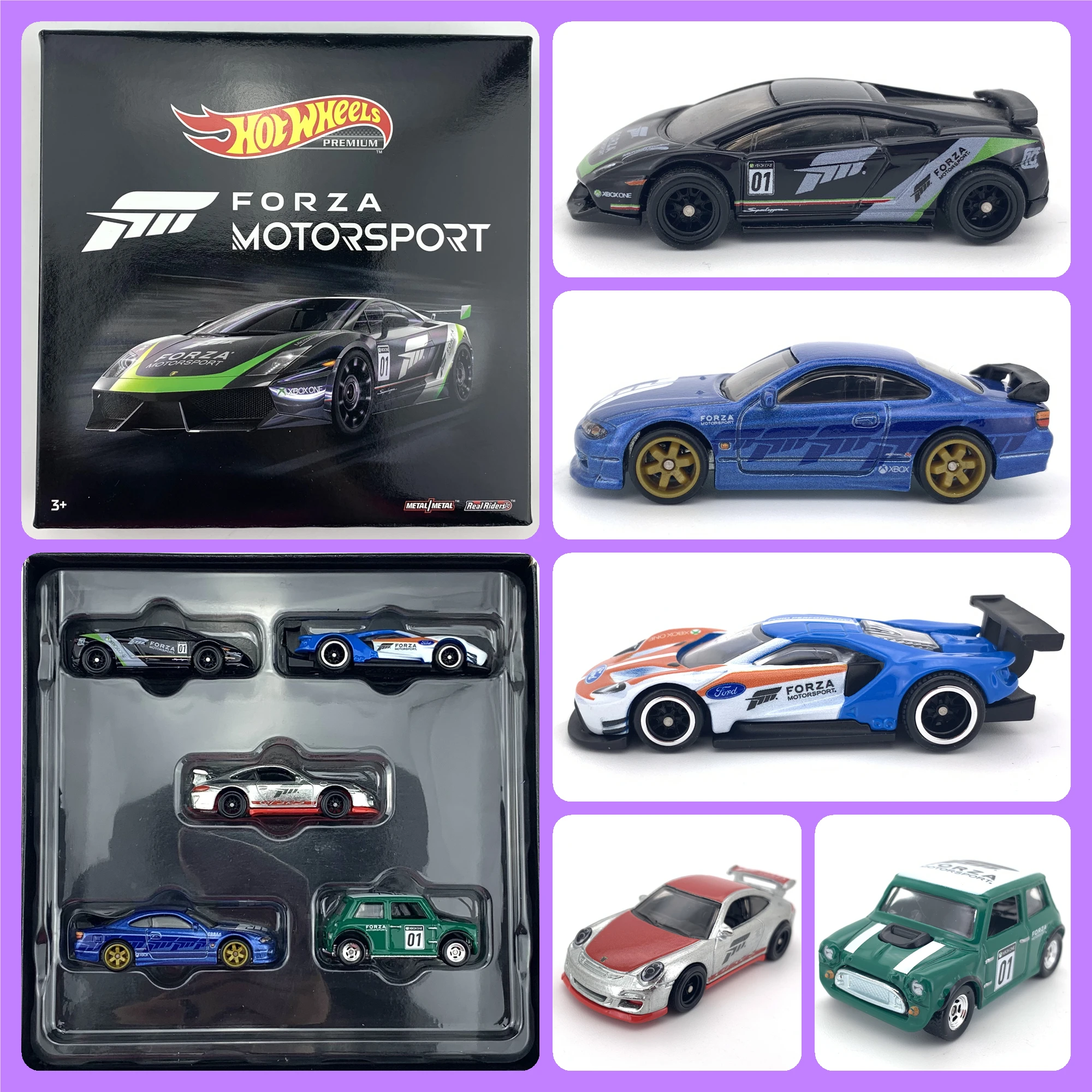 

Hot Wheels 1/64 FORZA MOTORSPORT Lamborghini LP570-4 Ford GT Porsche 911GT3RS Nissan S15 Morris MINI Metal Model Toy Vehicles