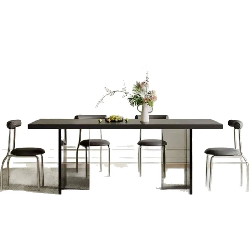 

Acrylic slate dining table, pure black light luxury modern simple Internet celebrity small apartment hanging rectangular flo