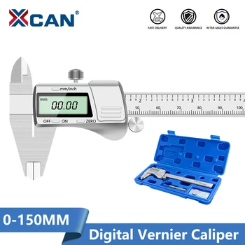 XCAN Digital Display Stainless Steel Calipers 0-150mm LCD Electronic Vernier Caliper Metal Micrometer Measurement