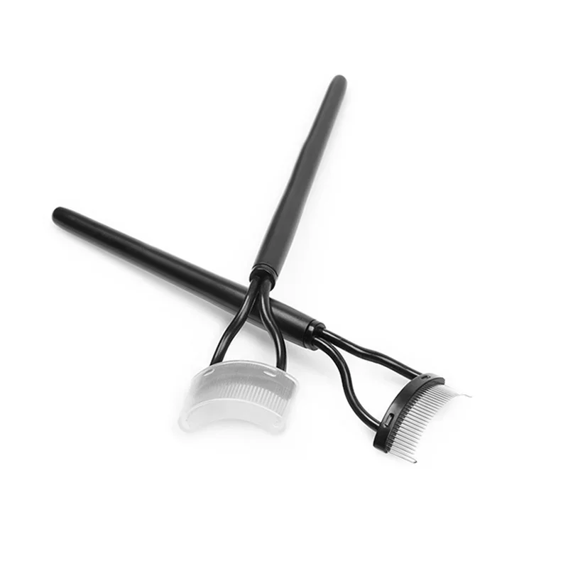 Portable Eyelash Comb Half-Curved Steel Needle Eyebrow Shaving Brush Grafting Eyelash Tool Women's Facial Makeup Accessory