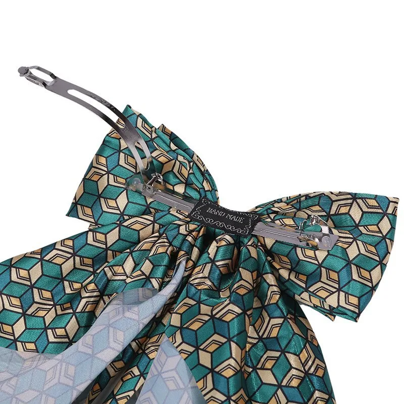 Argola de cabelo de anime demon tanjirou, tecido de anime feminino, acessórios de cabelo boutique, acessórios de cabelo amarrados com laço de fita, presente