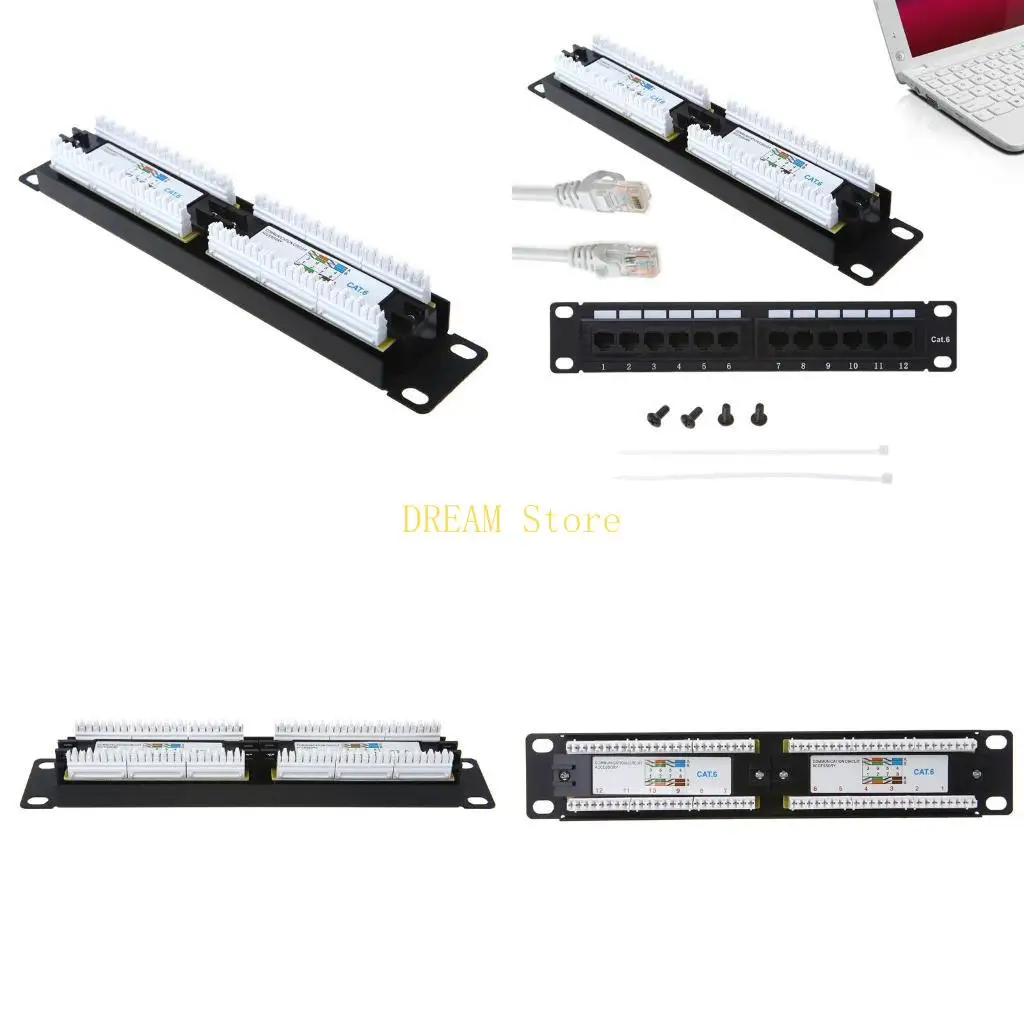 

Комплект сетевых патч-панелей с 12 портами для настенного монтажа и монтажа в стойку RJ45 Ethernet Rack, лучшая распродажа