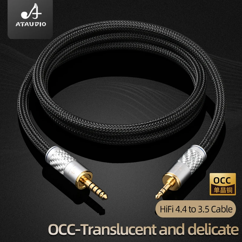 ATAUDIO-Cable auxiliar HiFi de 4,4mm a 3,5mm, conector macho a macho de alta gama con núcleo OCC de 4,4mm a 3,5mm, 4,4mm, 6,5mm