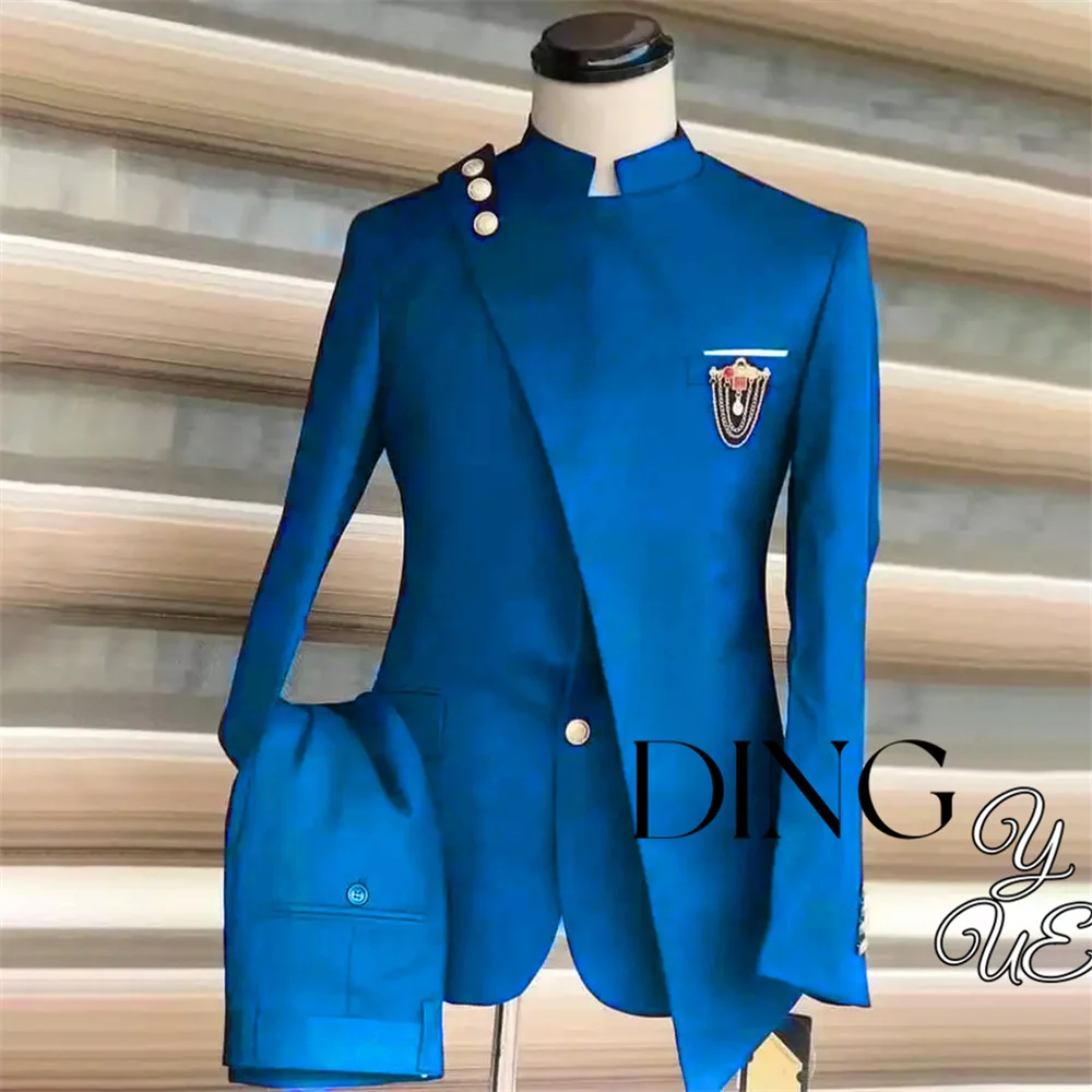 Hochzeits anzug für Männer Set Marineblau Blazer formale 2 Stück Jacken Hosen klassische Business-Mäntel traje formale Para Hombre