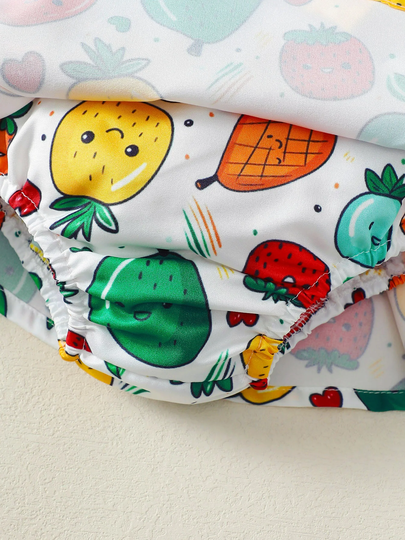 3-teiliges Set für Babymädchen: Rundhals-Body mit Fruchtmotiv + Rock mit Fruchtmuster und Schleife + Haarband, Sommer-Set, geeignet für Babymädchen im Alter von 0–12 Monaten, süßes Set. – Detail 7
