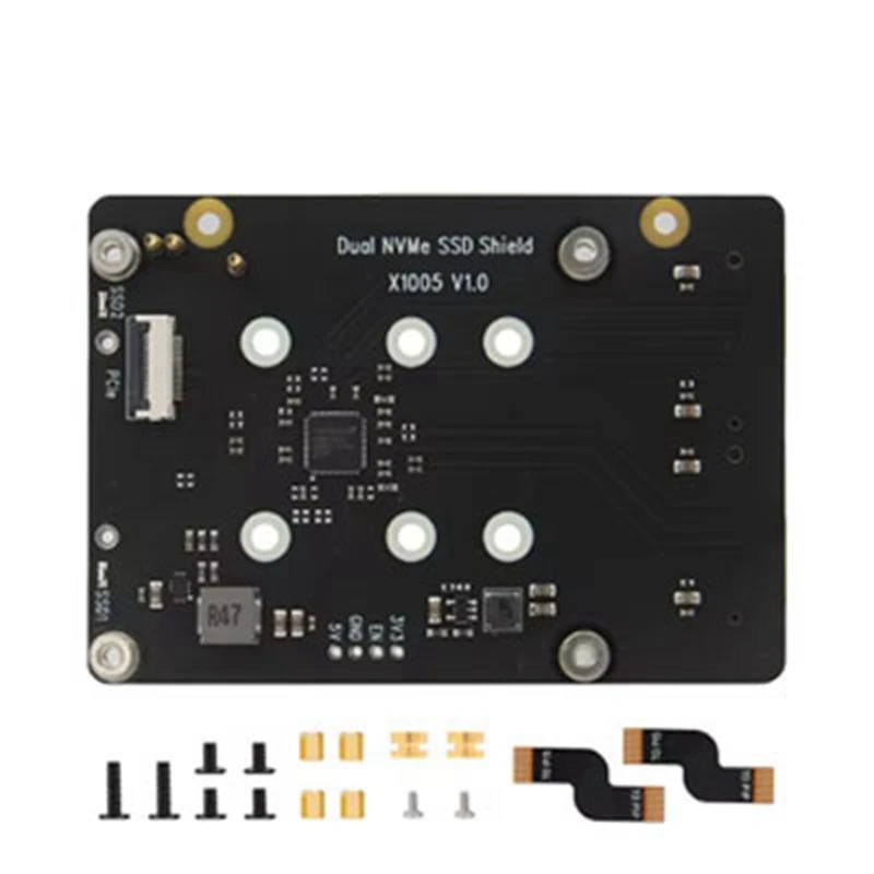 X1005 Dual Nvme Ssd Schild Pcle Naar M.2 Dual Ssd Voor Raspberry Pi 5 Ondersteunt Hailo-8 Ai Accelerator