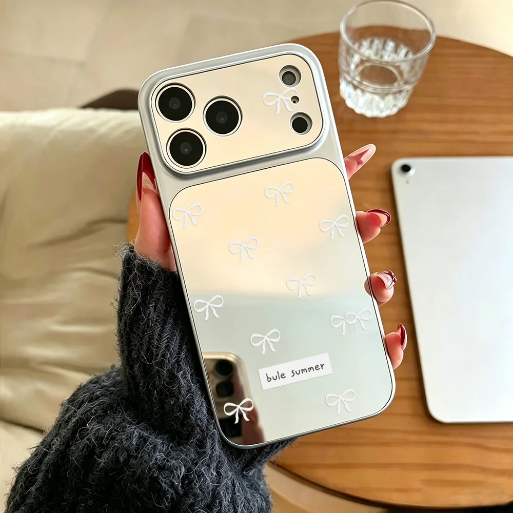 Make Up Mirror Phone Case For iPhone 17 18 Pro Max 16 13 15 14 11 12 17promax 18promax 16promax Protective Bow Knot Cover Bumper - view 5