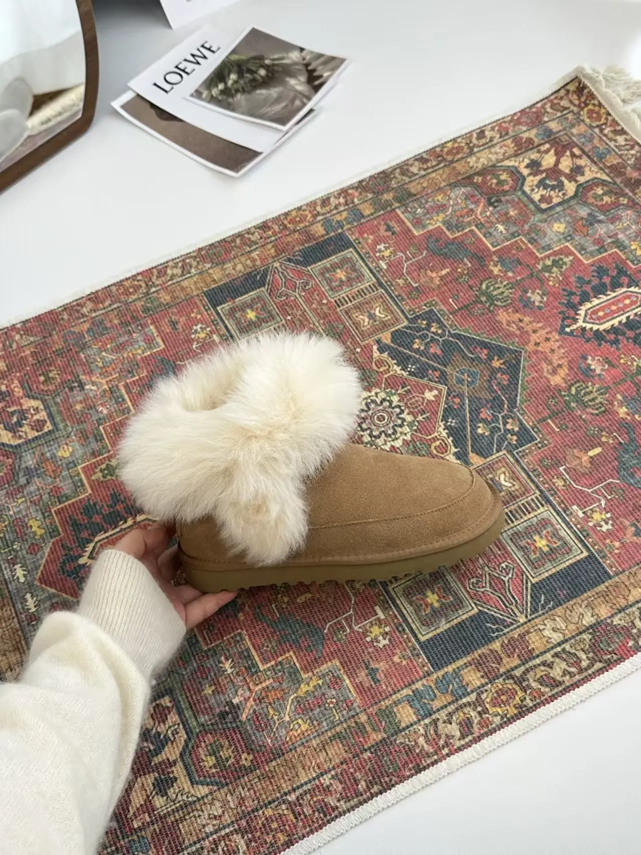 

Winter Women Snow Boots Super Mini Classics Real Sheepskin Wool Warm Low-cut Fur Shoes Slippers Size 35-40 16