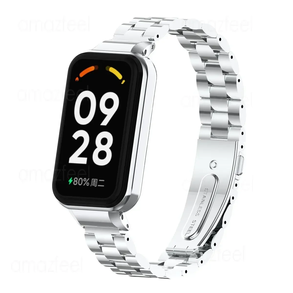 Bracelets Case Strap For Xiaomi Smart Band 8 Active Metal Magnetic Loop Correa For Mi Band 8 Active Band Metal Bracelet+Case