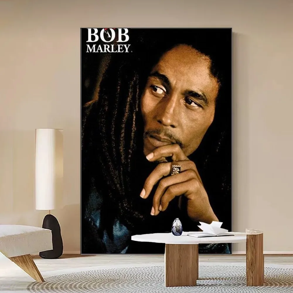 Bob Marley plakat Anime plakaty samoprzylepne białe naklejki DIY do pokoju Bar Cafe Kawaii wystrój pokoju