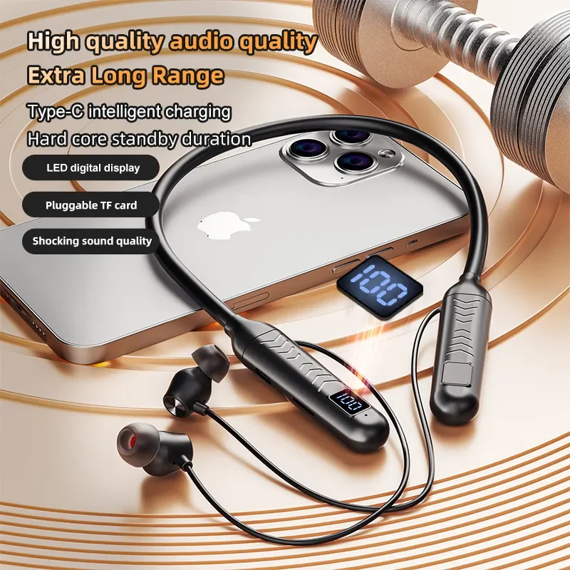 2026 New True Wireless BT Headphones: High Quality, Long Life, Digital Display and Pluggable Memory Card Playback!