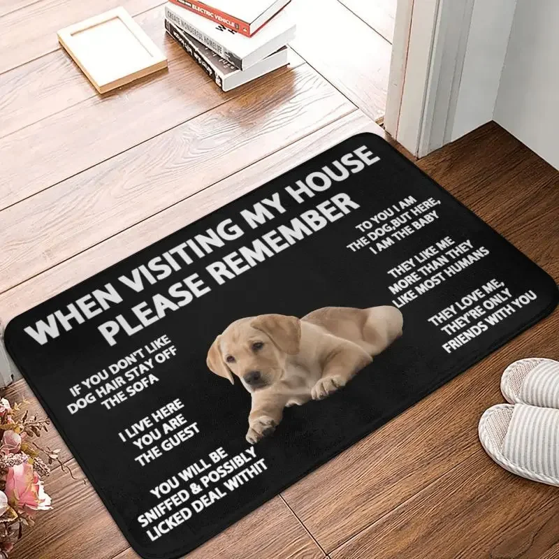 Labrador Retriever Dog Front Door Mat Anti-Slip Outdoor Quick Dry Doormat Floor Bath Entrance Rug Carpet