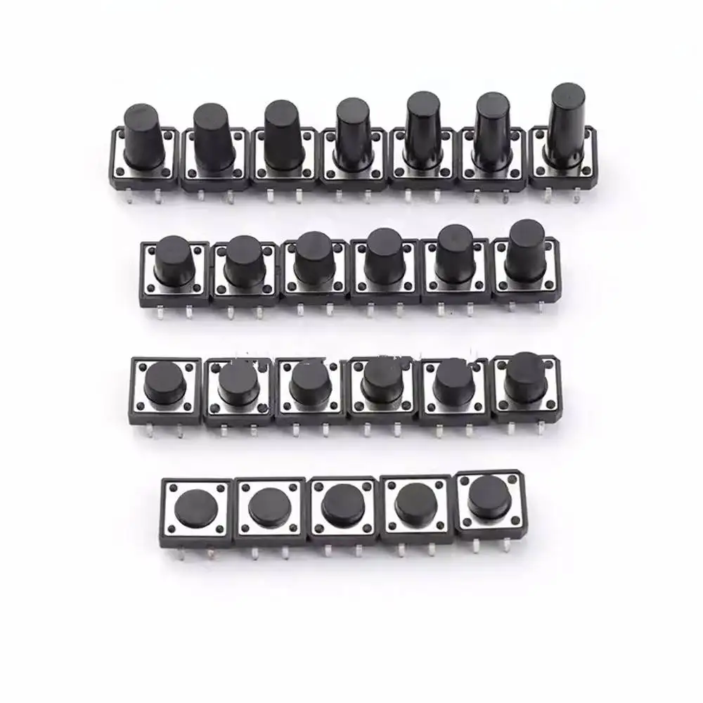 

1000PCS Tactile Tact Mini Push Button Switch Micro switch 12x12 12*12*4.3 5 6 7 8 9 10 Panel PCB Momentary 4P Switch tact switch