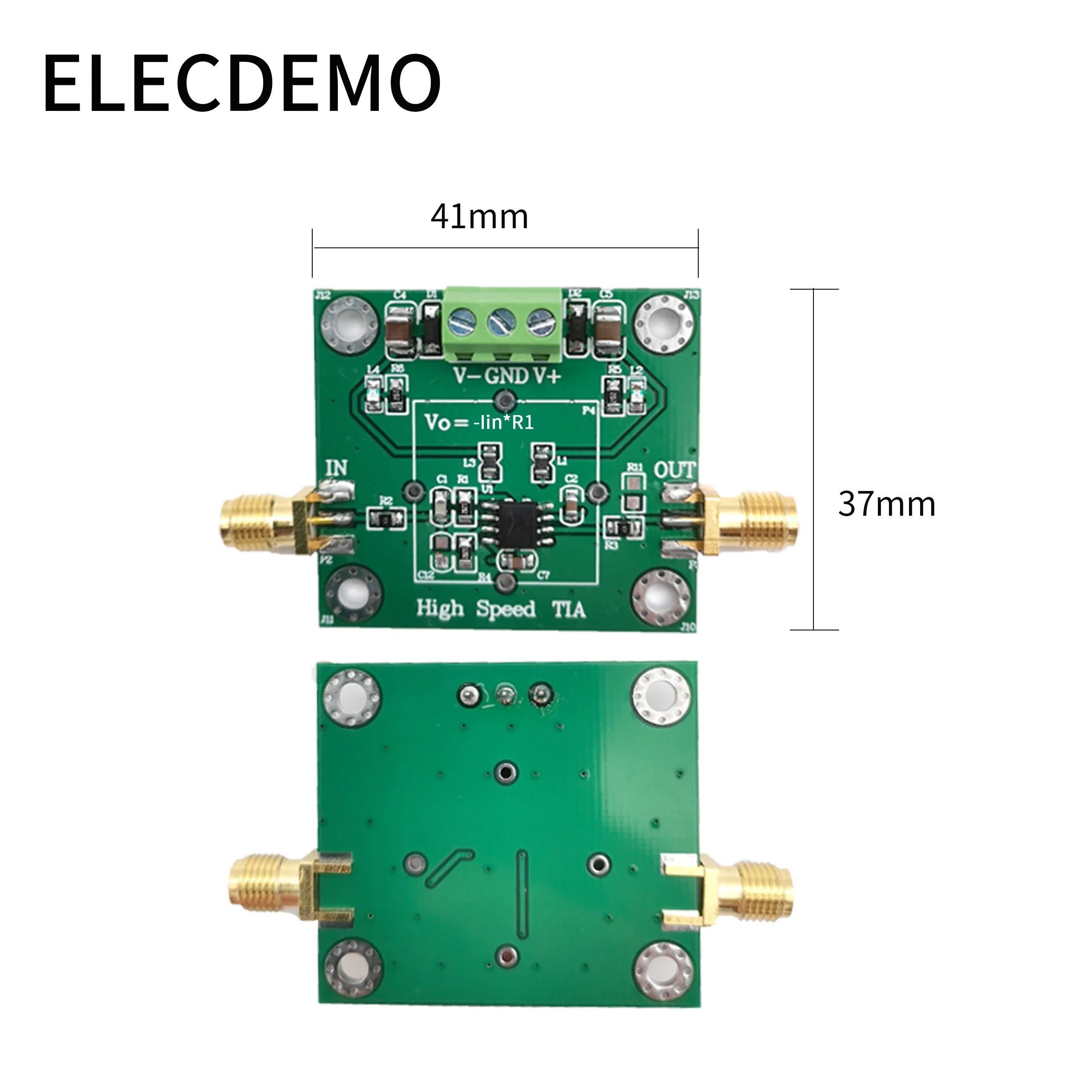 TIA Photoelectric I-V Module, High Speed JFET Input Transimpedance Amplifier DIY Kit, for APD PIN Detector, OPA657/AD825/OPA847
