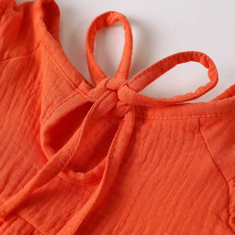 European and American Style Kids Dresses for Girls Cotton Linen Short Sleeve Girls Dress Summer Girls Casual Dresses 1-7 Years