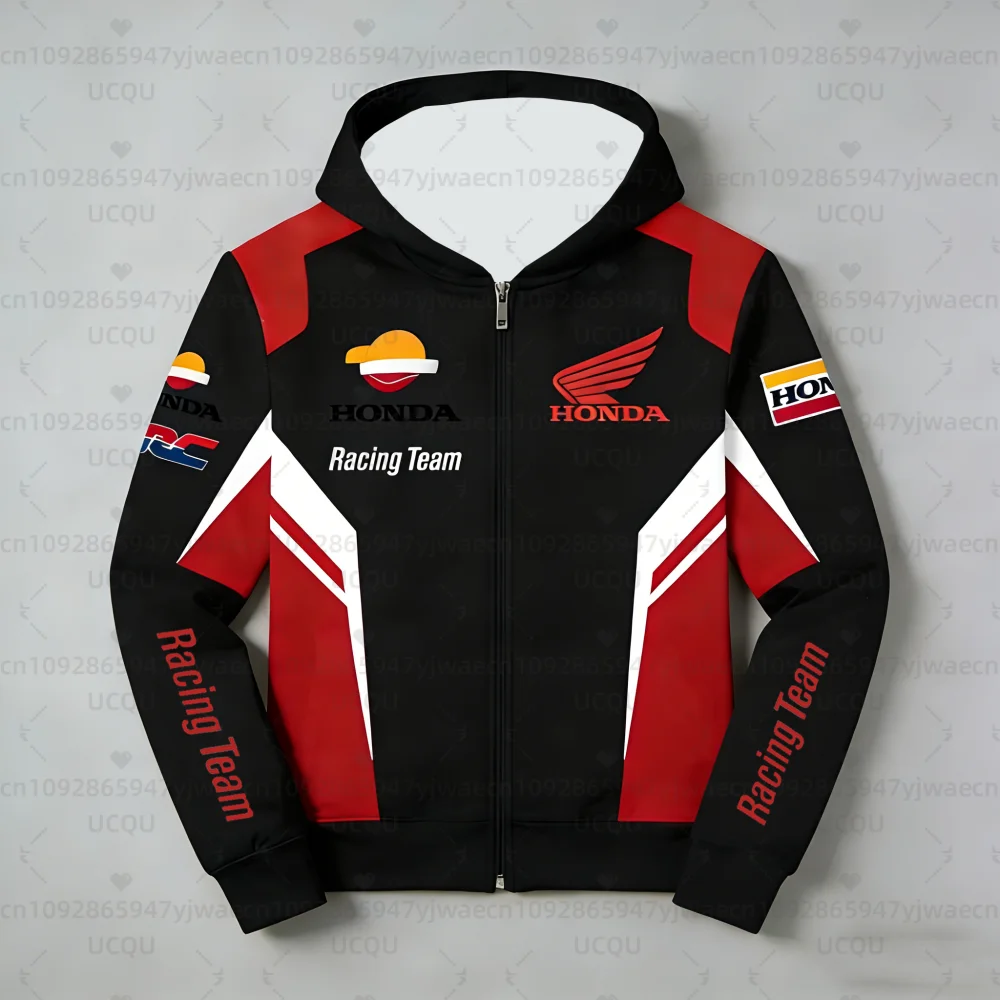 Nuova felpa con cappuccio nera da uomo per moto Honda autunno/inverno Felpa da uomo alla moda Pullover Street Style da donna