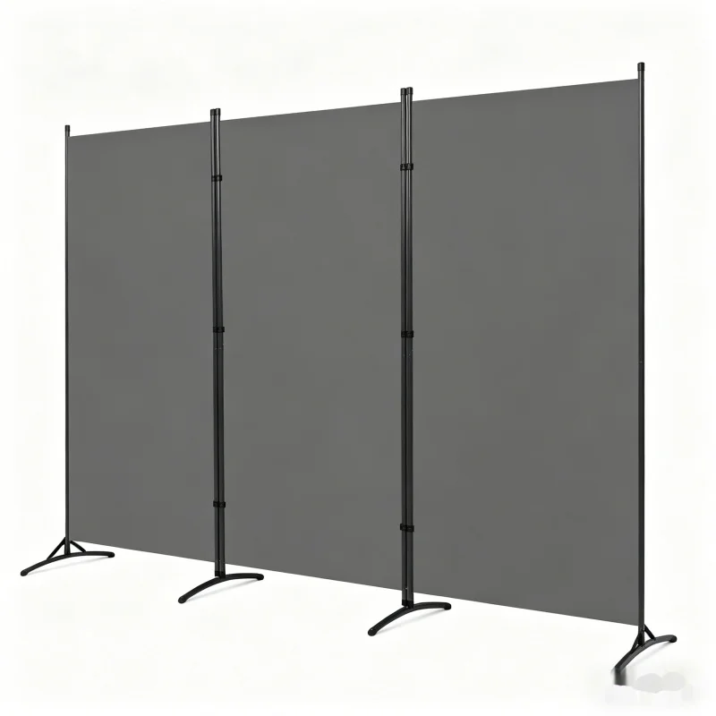 

Dark Gray Office Sliding Movable Partition Wall Foldable Room Divider Screen for Hotel Home Office Use Portable Privacy Partitio