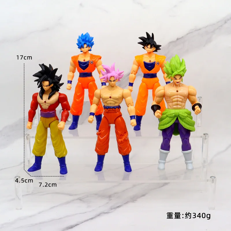 4Styles 5Pcs/Set New Anime Dragon Ball Son Goku Joint Moveable Black Hair Action Gk Statue Figurine Collectible Model Doll Toy