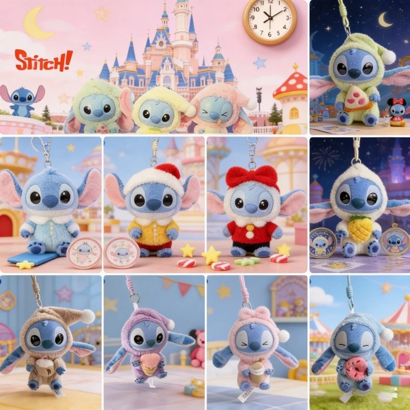 Gorący hit/ Disney Stitch Jedz Coś Przed Zasypianiem, Niespodzianka w Pudełku, Figurka Winylowa Pluszowa, Zabawka, Zawieszka, Prezent dla Potworów